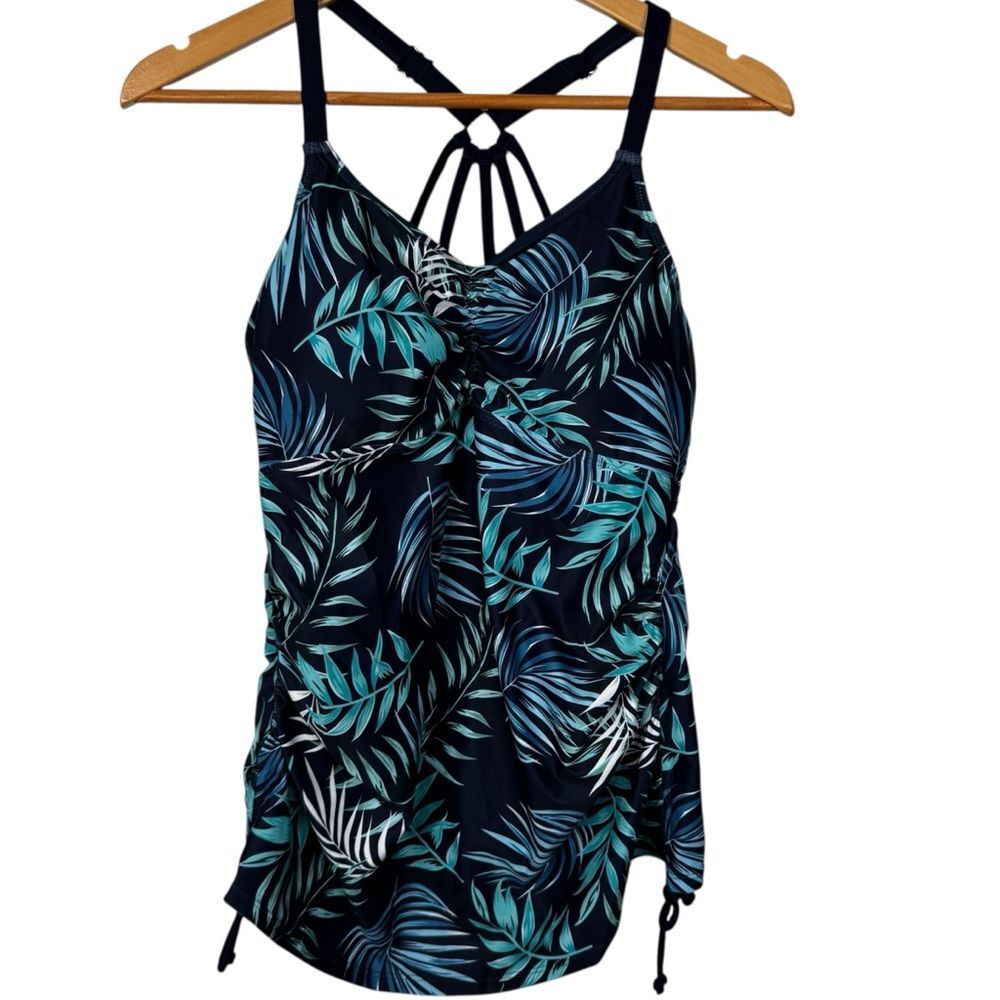 Maacie Maternity Tropical Leaf Print Tankini Swim Tank Top NWT Size M
